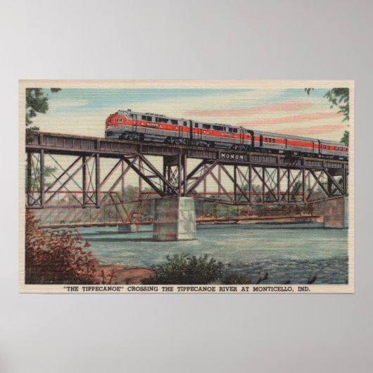 Poster Train-Le Tippecanoe / Traversée de la rivière Tipp (Devant)