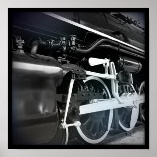 Poster Train noir et blanc