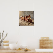 Poster Train nostalgique en bois (Cuisine)