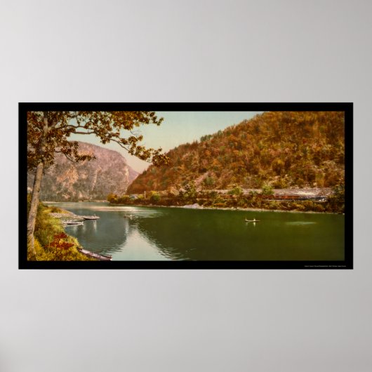 Poster Train Passage par le Delaware Water Gap 1900 (Devant)