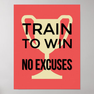 Poster Train pour gagner la motivation du sport rouge
