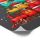 Poster Train Railroad Locomotive Christmas Tree Xmas Hat (Coin)