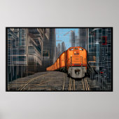 Poster Train rapide Abstrait (Devant)