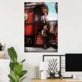 Poster Train - Réception d'un télégramme (Bureau à domicile)