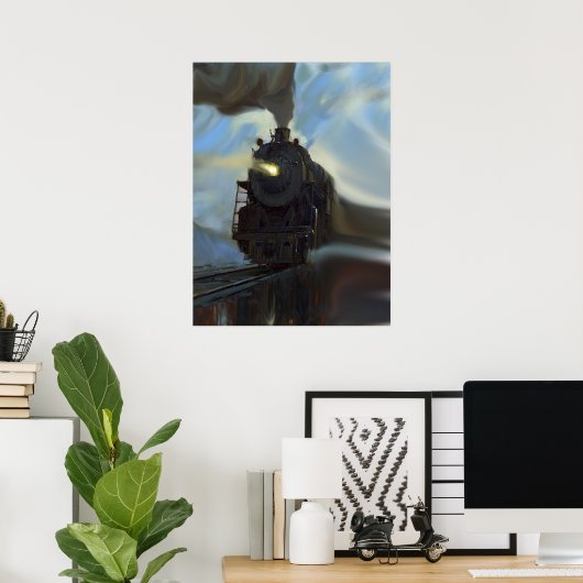 Poster Train reflété (Bureau à domicile)