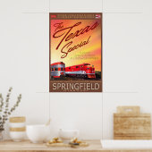Poster Train Rétro Spécial Texas Springfield Missouri (Cuisine)