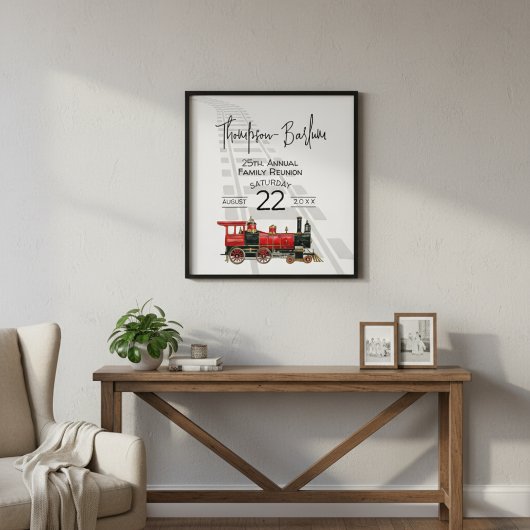 Poster Train rouge Reunion