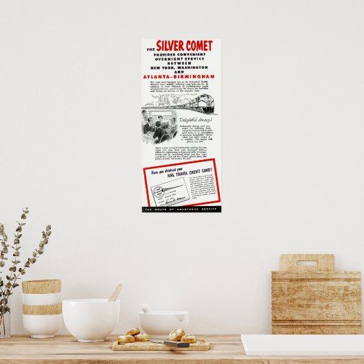 Poster Train Seaboard RailRoad Silver Comet (Cuisine)