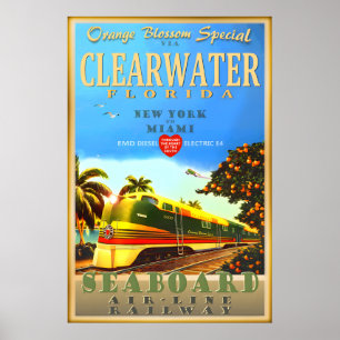 Poster Train spécial Fleur d'Oranger Clearwater Floride