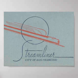 Poster train STREAMLINER de San Francisco Travel