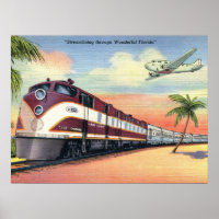 Train Streamliner, Merveilleuse Floride, Vintage