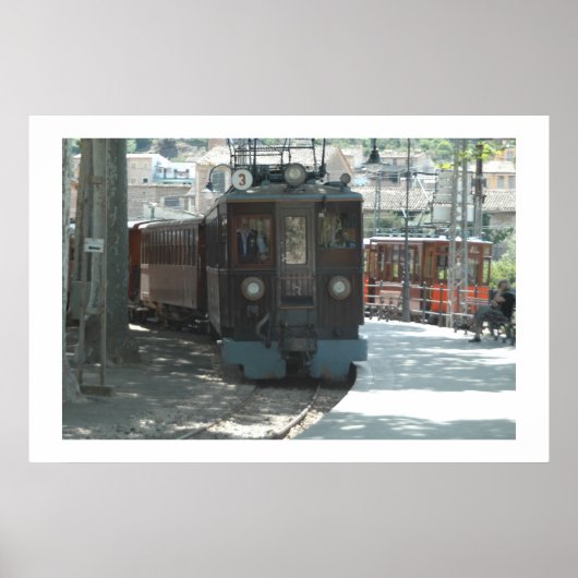 Poster Train urbain à Soller de Majorque, Espagne (Devant)