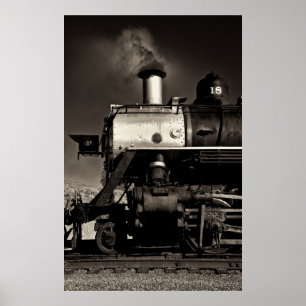 Poster Train vintage de vapeur