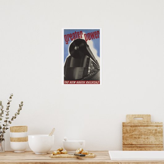 Poster Train vintage New Haven (Cuisine)