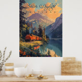 Poster Train vintage Shasta (Cuisine)