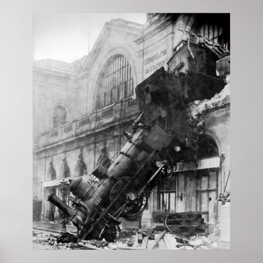 Poster Train Wreck à la gare Montparnasse à Paris 1895 (Devant)