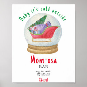 Poster Traîneau du Père Noël - bar mom-osa