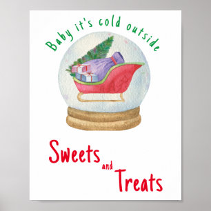 Poster Traîneau du Père Noël - Friandises et douceurs