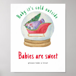 Poster Traîneau du Père Noël - Les bébés sont mignons