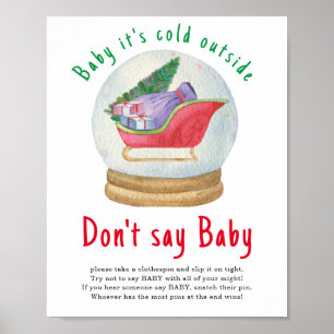 Poster Traîneau du Père Noël - Ne dites pas bébé