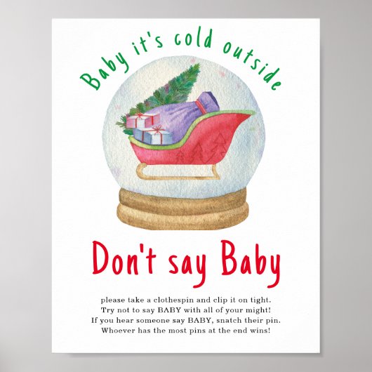 Poster Traîneau du Père Noël - Ne dites pas bébé (Devant)