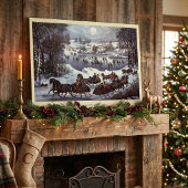 Poster Traîneaux de Noël vintage, Central Park en hiver