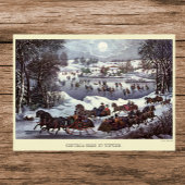 Poster Traîneaux de Noël vintage, Central Park en hiver