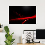 Poster Traînées de lumière rouge futuristes esthétique so (Bureau à domicile)