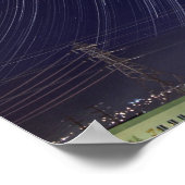 Poster Traînées d'étoiles des Perséides au-dessus des lum (Coin)