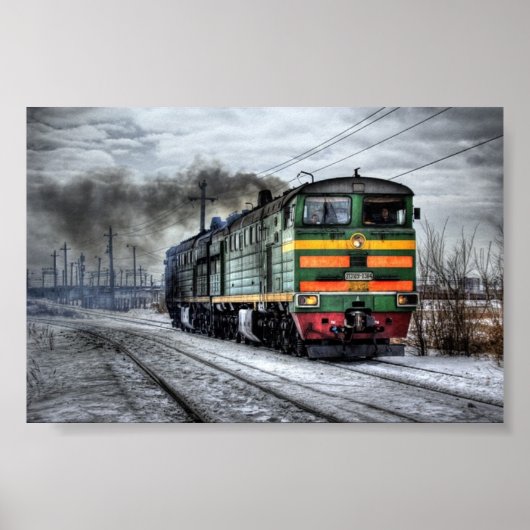 Poster Trains Moteur diesel russe (Devant)