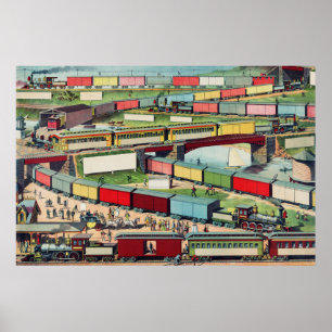 Poster Trains vintages