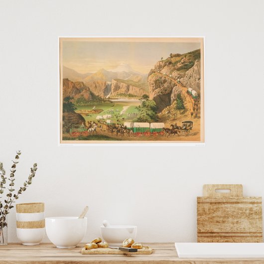 Poster Trains Wagon arrivant à Outpost (1838A) (Cuisine)