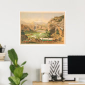 Poster Trains Wagon arrivant à Outpost (1838A) (Bureau à domicile)