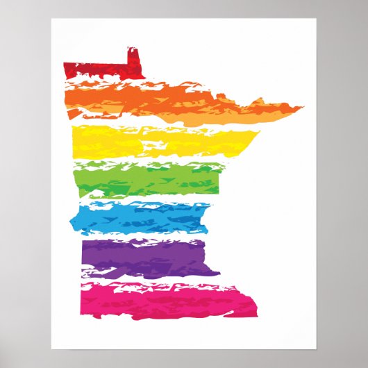 Poster trait arc-en-ciel du minnesota (Devant)