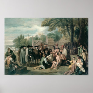 Poster Traité de William Penn avec les Indiens dans