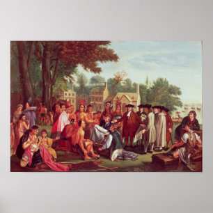 Poster Traité de William Penn avec les Indiens en 1683