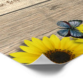 Poster Traite Table Baby shower de tournesol rustique (Coin)