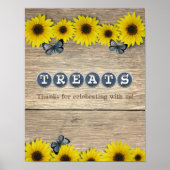 Poster Traite Table Baby shower de tournesol rustique (Devant)