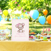 Poster Traite Table mignonne fille ours Baby shower Poste