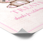 Poster Traite Table mignonne fille ours Baby shower Poste (Coin)