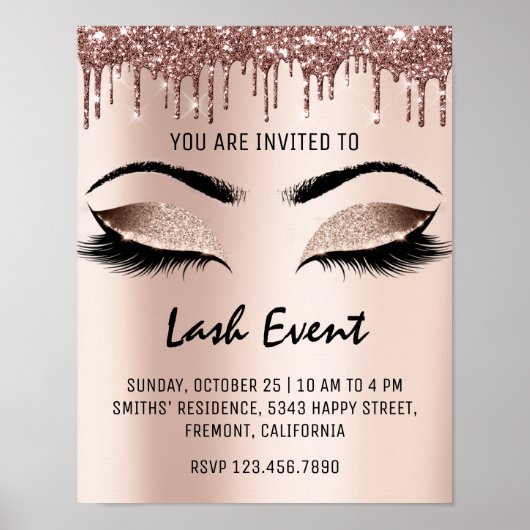 Poster Traitement de beauté Maquillage des cils Événement (Devant)