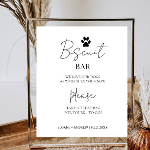 Poster Traitement minimaliste Chien Faveurs Mariage Biscu
