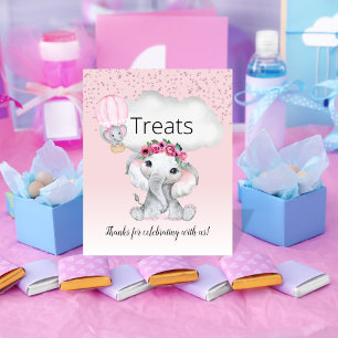 Poster Traitements de Baby Shower Montgolfière Éléphant