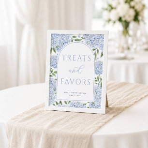 Poster Traitements et faveurs d'arche d'hortensia bleue