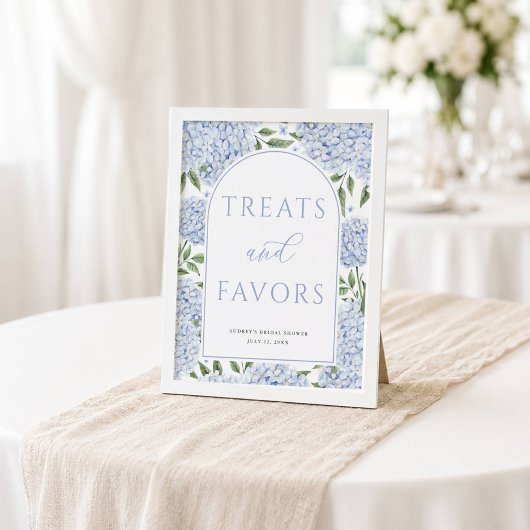 Poster Traitements et faveurs d'arche d'hortensia bleue