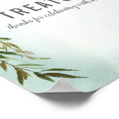 Poster Traitements Table Vert Rose Bébé Saupoudrer Douche (Coin)