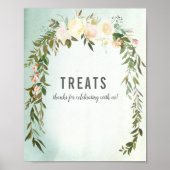 Poster Traitements Table Vert Rose Bébé Saupoudrer Douche (Devant)