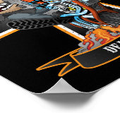 Poster Traitez avec elle - motards chevauchant un dessin  (Coin)