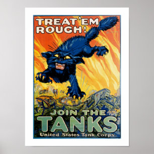 Poster Traitez-les rugosité - Rejoignez les chars