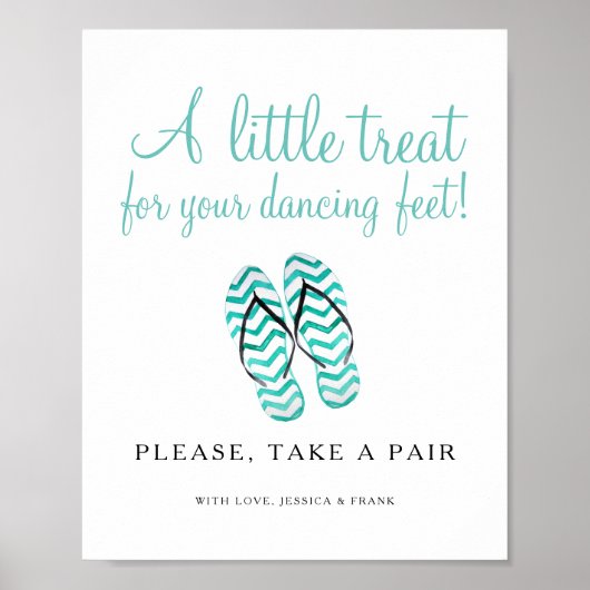 Poster Traitez Pour Vos Pieds De Danse Flip Flops Mariage (Devant)
